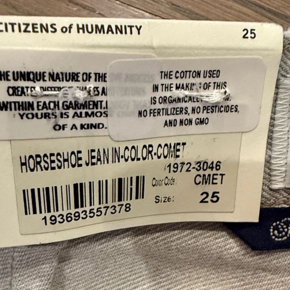 NWT Citizens of Humanity Horeshoe Jean Comet Size 25 - Picture 6 of 10